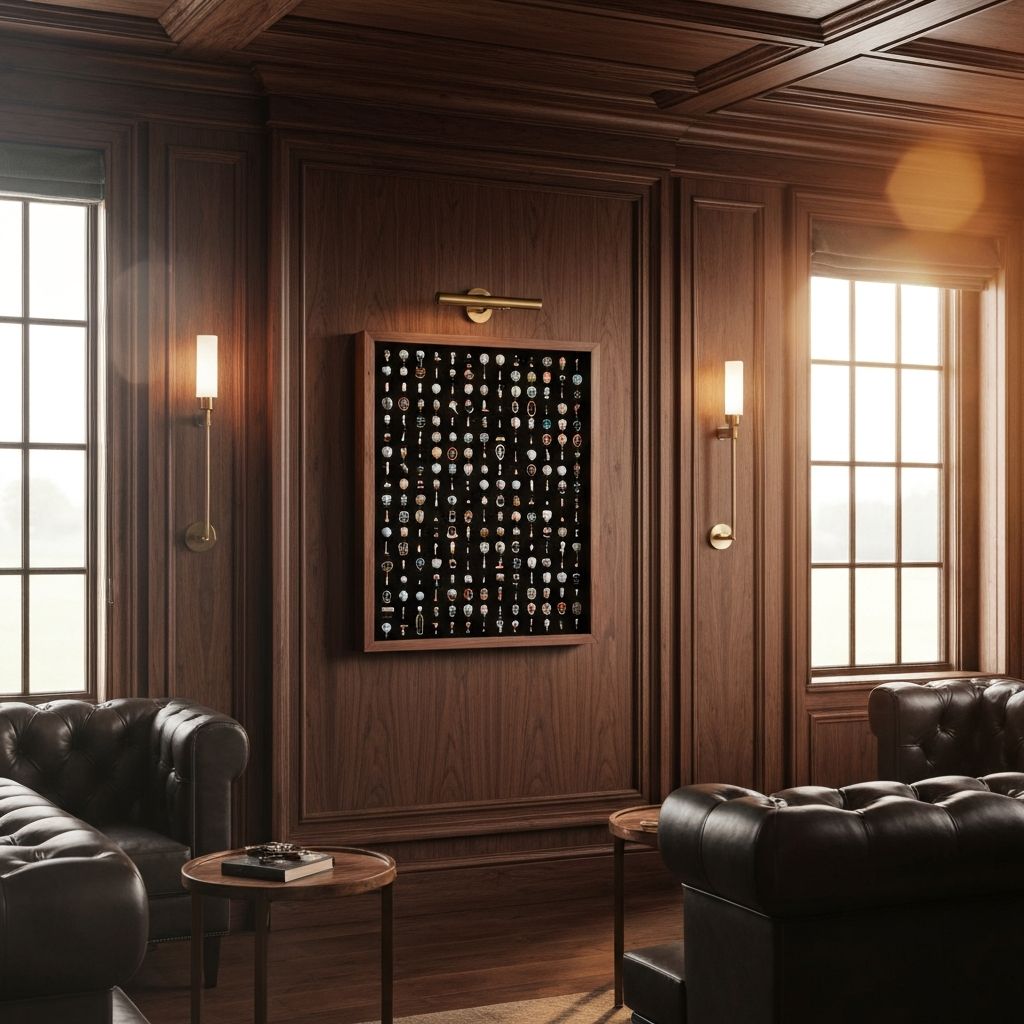Beautifully styled golf display in an elegant interior setting