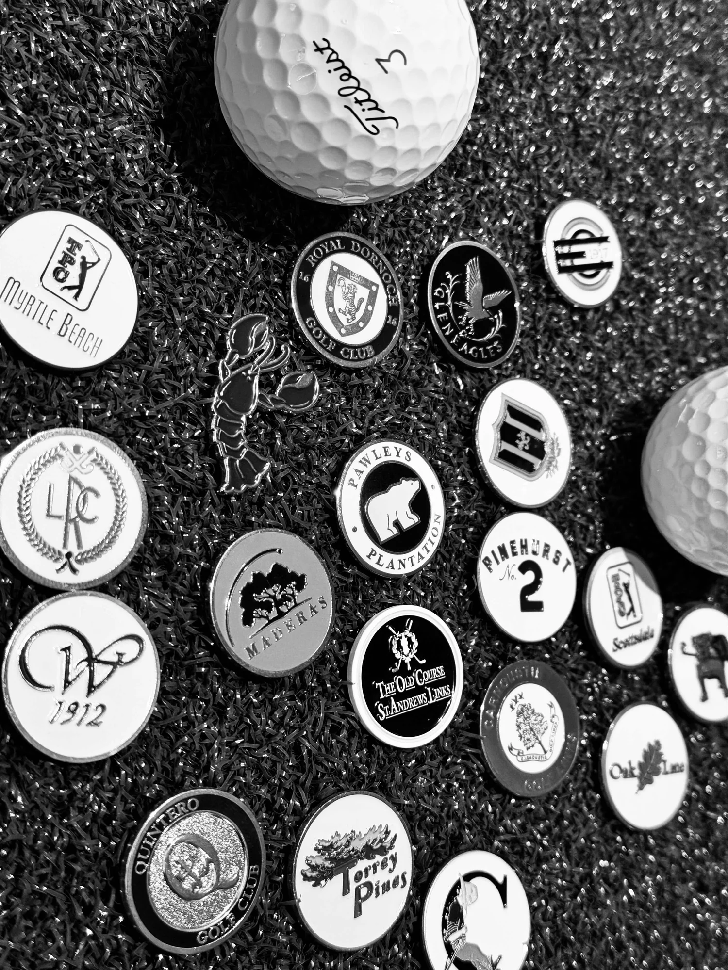 Beautifully styled golf display in an elegant interior setting